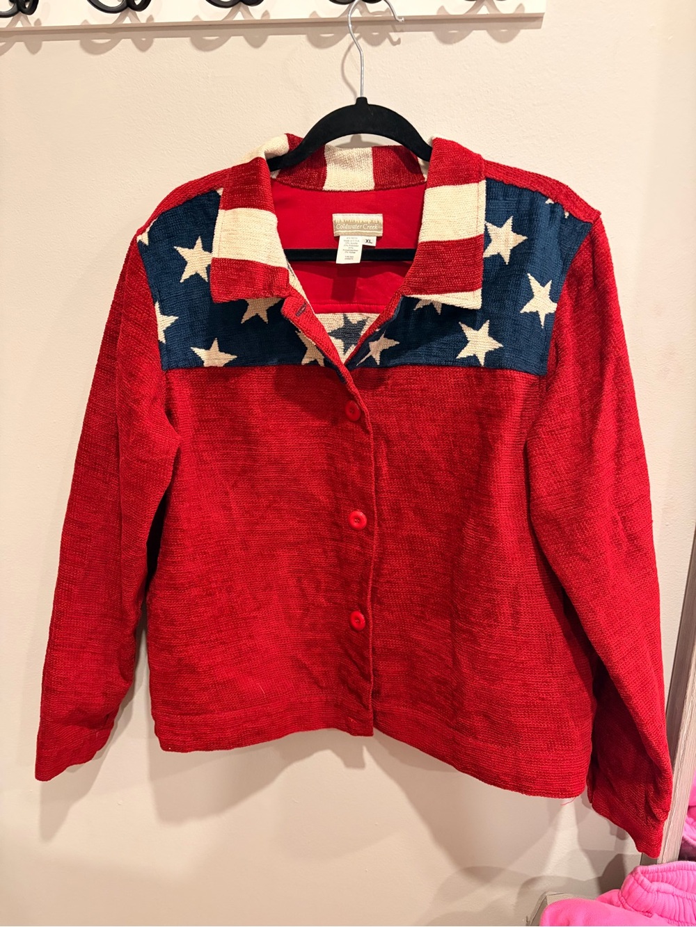 Coldwater Creek Red Star Yoke Button-Front Jacket